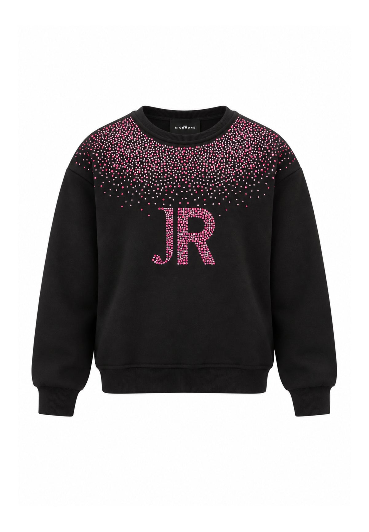 John Richmond FELPA NERA A GIROCOLLO CON BRILLANTINI ROSA Bambine e ragazze RGA26079FE.NE_