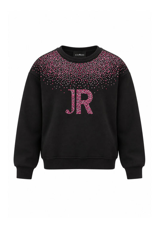 John Richmond FELPA NERA A GIROCOLLO CON BRILLANTINI ROSA Bambine e ragazze RGA26079FE.NE_