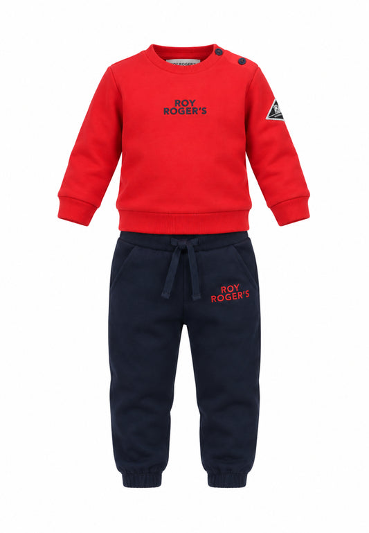 Roy Roger's tuta ROSSA CON LOGO NERO PATCH CENTRALE Bambini e ragazzi rh056/00.ro_