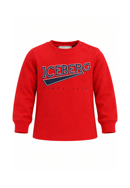 ICEBERGS T SHIRT ROSSA CON LOGO CENTRALE Bambini e ragazzi TSICE7316B.RO_