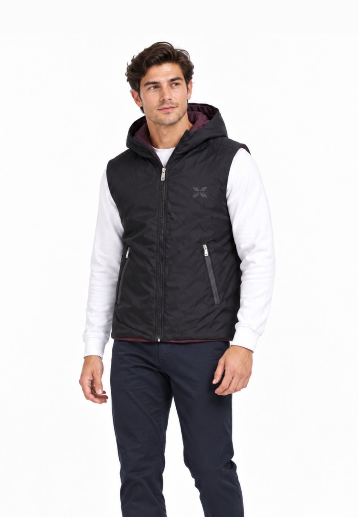 John Richmond GIUBBOTTO NERO SMANICATO DOUBLE FACE Uomo UMA26020GT.NE_