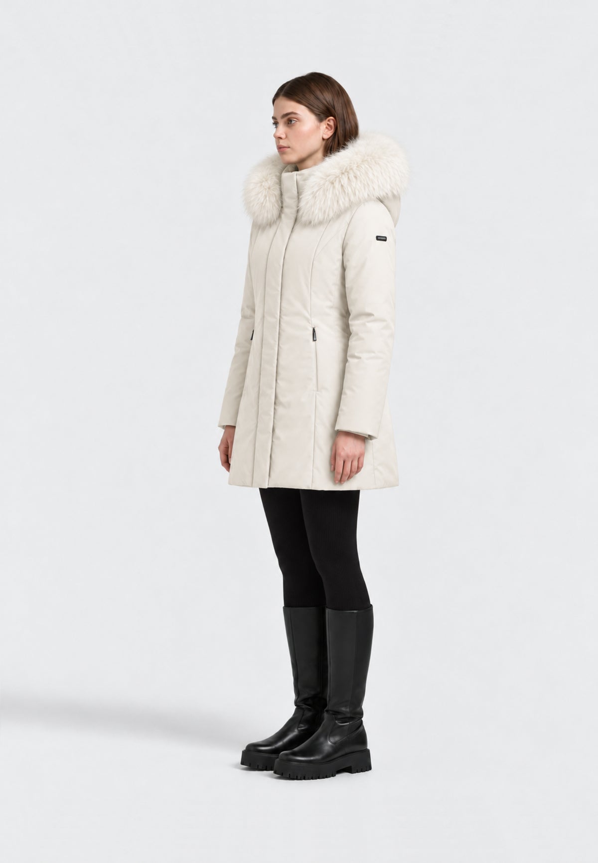 REFRIGIWEAR GIUBBOTTO AVORIO CON PELLICCIA NEL CAPPUCCIO Donna LADY TECH/1 FUR JACKET.AVORI_