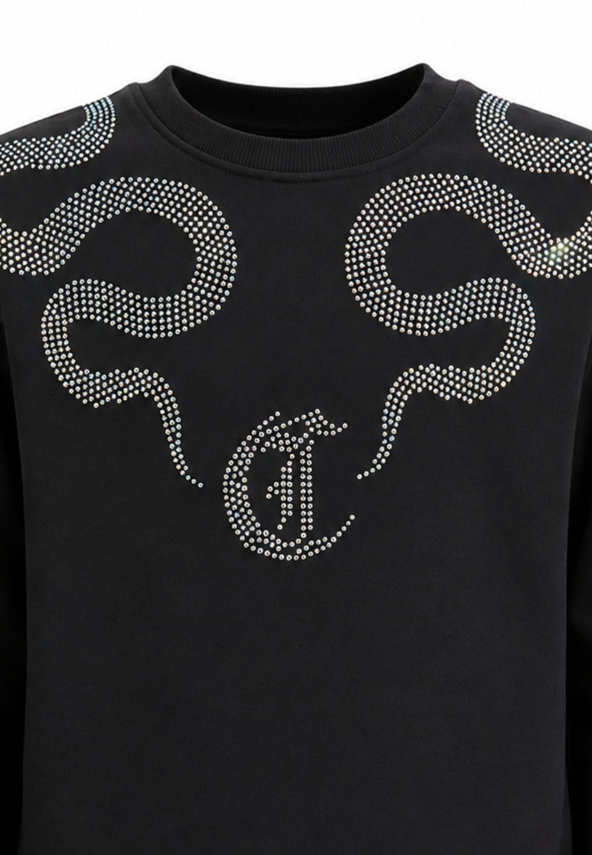 JUST CAVALLI felpa NERA CON SERPENTI DI STRASS Bambine e ragazze jga26040fe.ne_