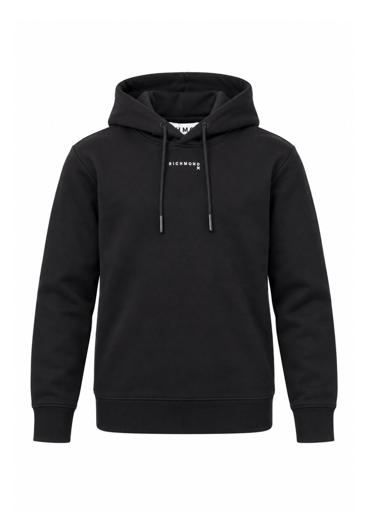 John Richmond felpa NERA CON CAPPUCCIO E MINI LOGO Uomo uma26029fe.ne_