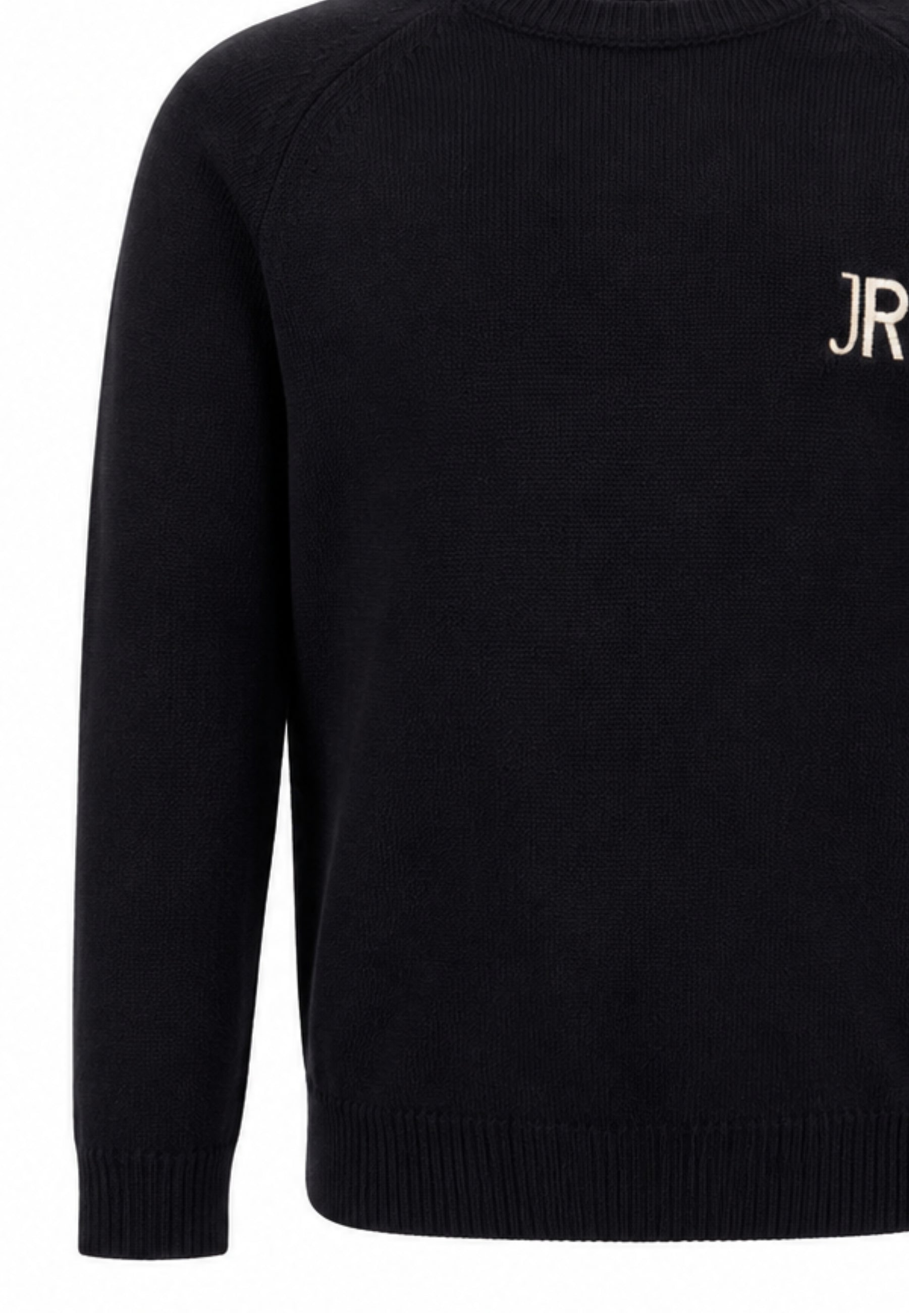 John Richmond maglia NERA CON LOGO JR BIANCO RICAMATO E STRISCE SUL RETRO Bambini e ragazzi rba26046ma.ne_