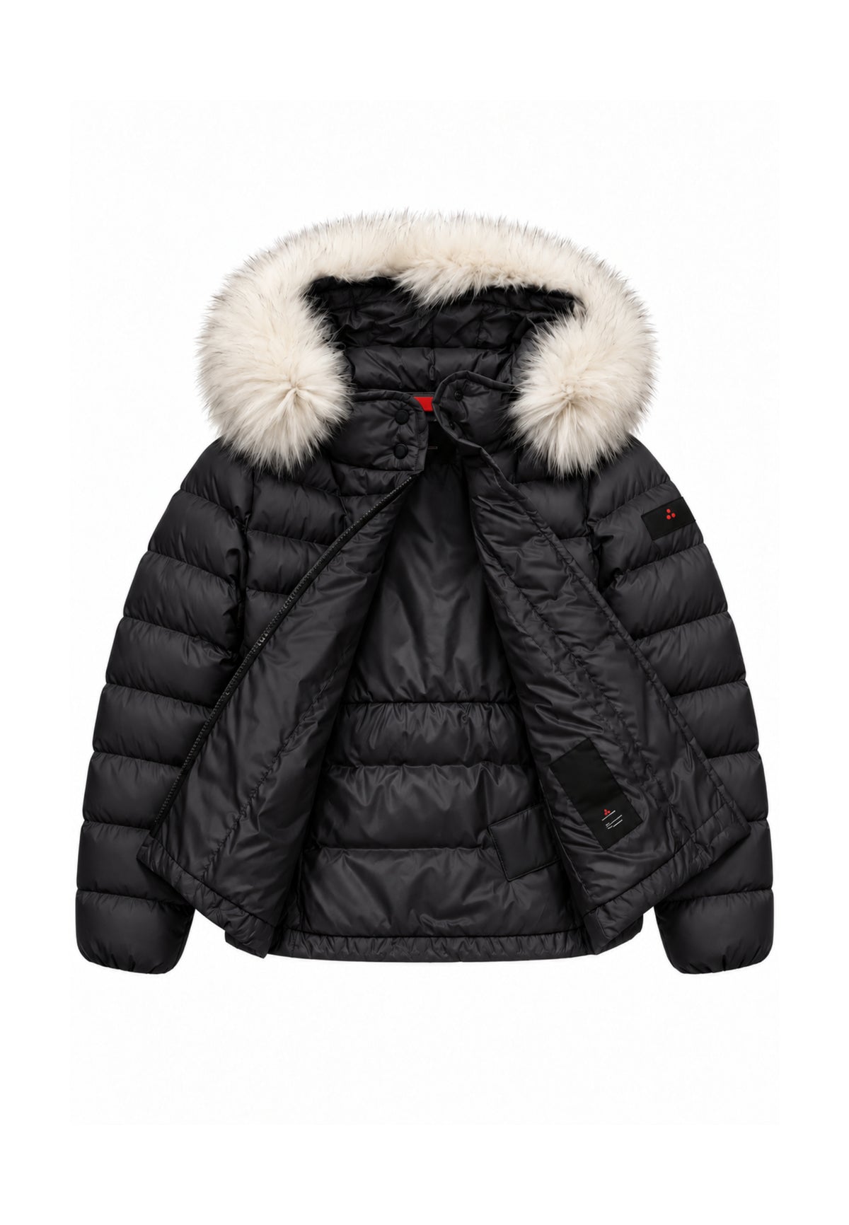 Peuterey GIUBBOTTO NERO TRAPUNTATO CON DETTAGLIO PELLICCIA Bambine e ragazze TURMALET MQN 05 FOX FUR KID.NE_