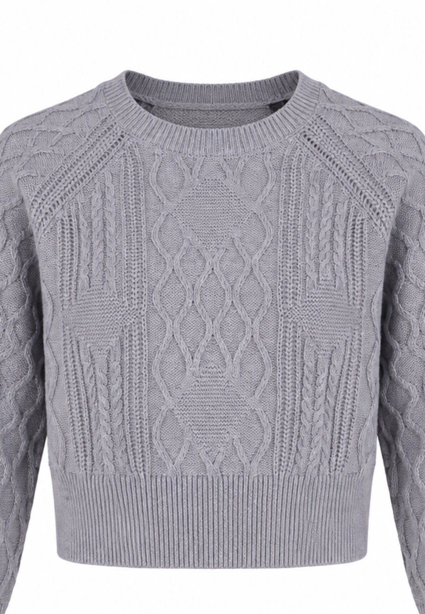 Roy Roger's magliONE GRIGIO CROP CON TRECCIE 3D Bambini e ragazzi RH157/00.GRIG_