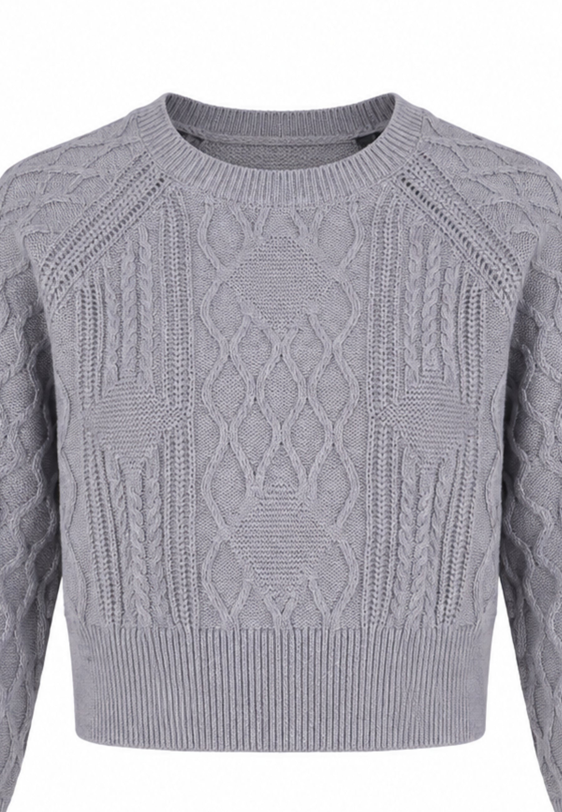 Roy Roger's magliONE GRIGIO CROP CON TRECCIE 3D Bambini e ragazzi RH157/00.GRIG_