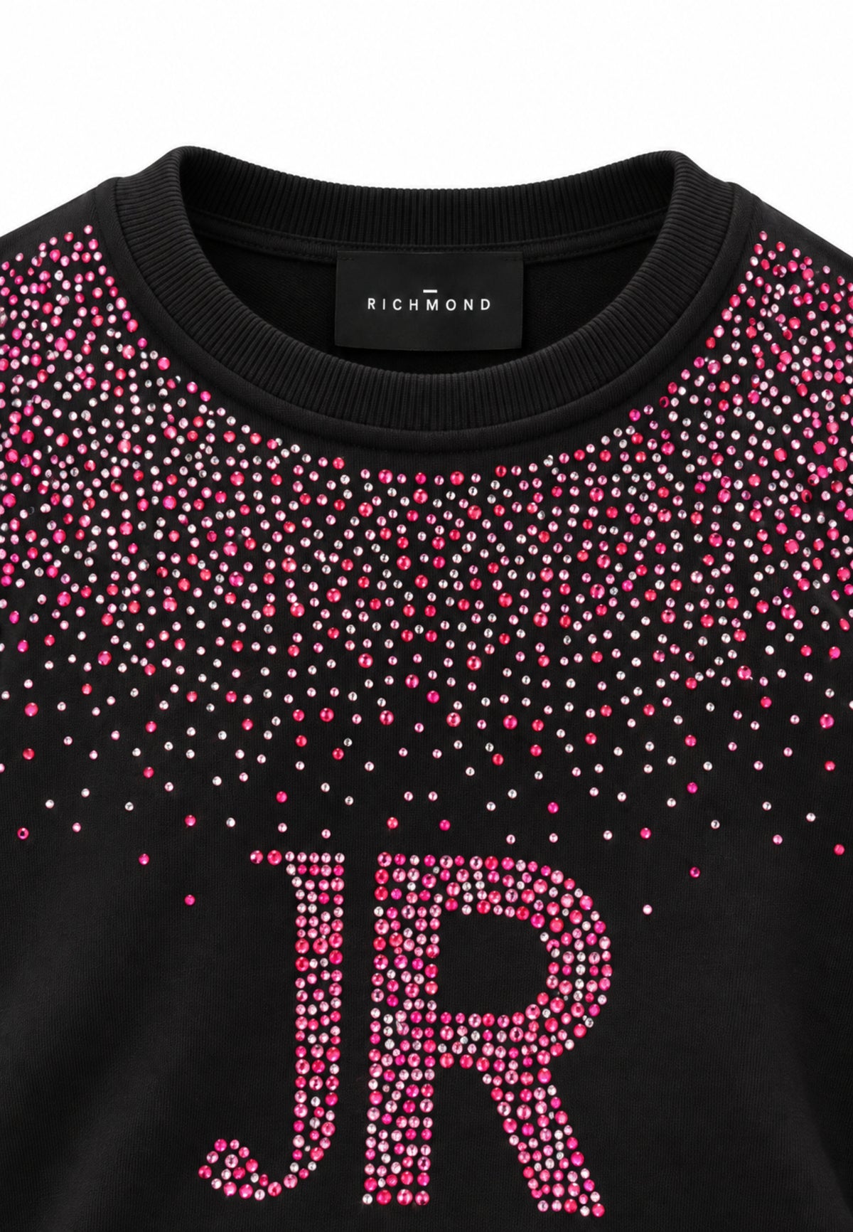John Richmond FELPA NERA A GIROCOLLO CON BRILLANTINI ROSA Bambine e ragazze RGA26079FE.NE_