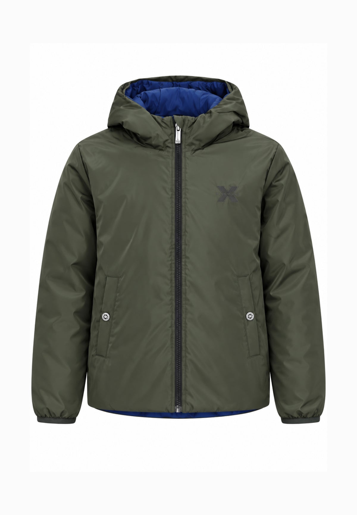 John Richmond GIUBBOTTO VERDE DOUBLE FACE CON CAPPUCCIO Uomo UMA26176GB.VERDE_