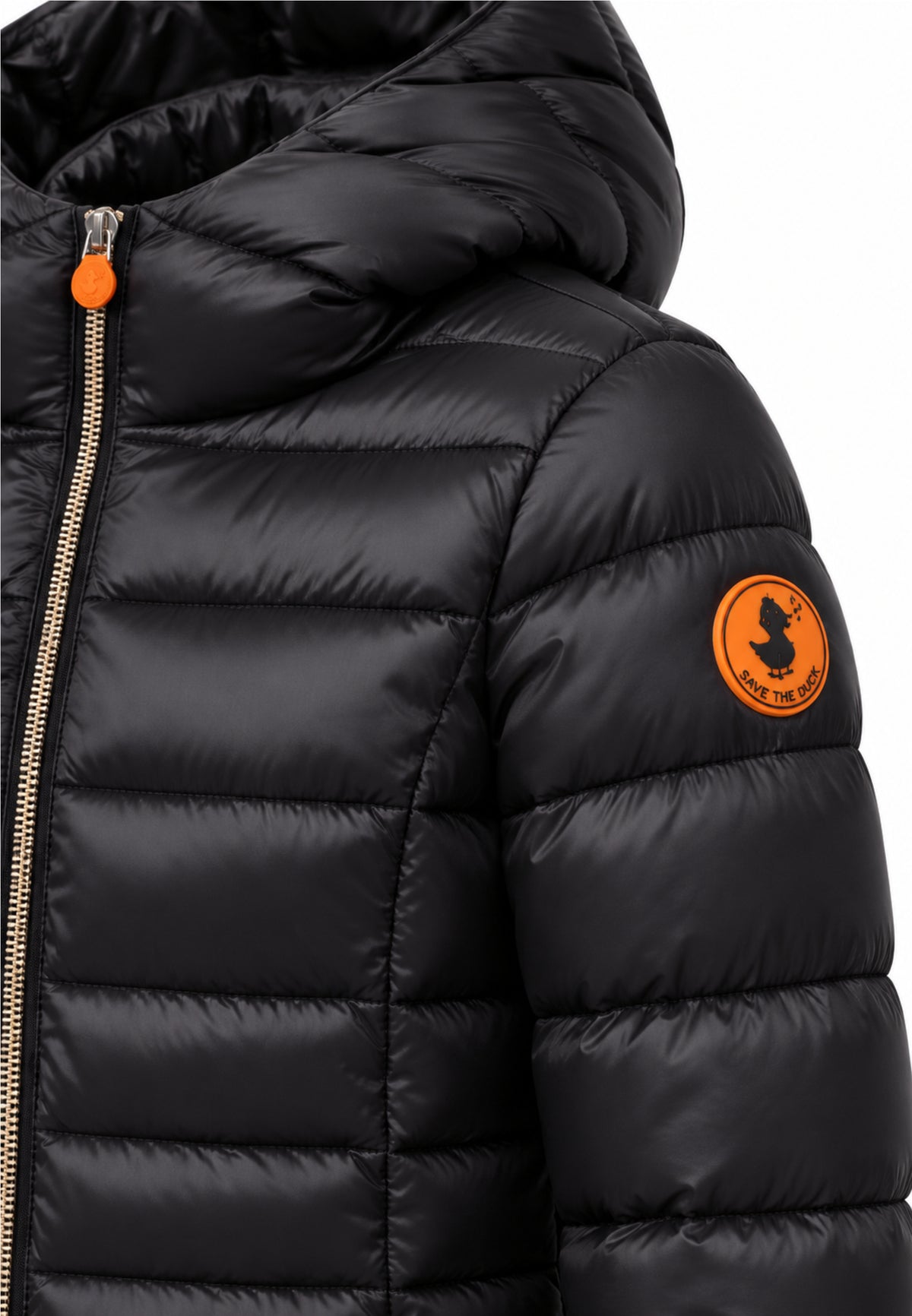 Save the Duck GIUBBOTTO NERO LUNGO SAGOMATO TRAPUNTATO Bambine e ragazze 04-J47300G.NE_