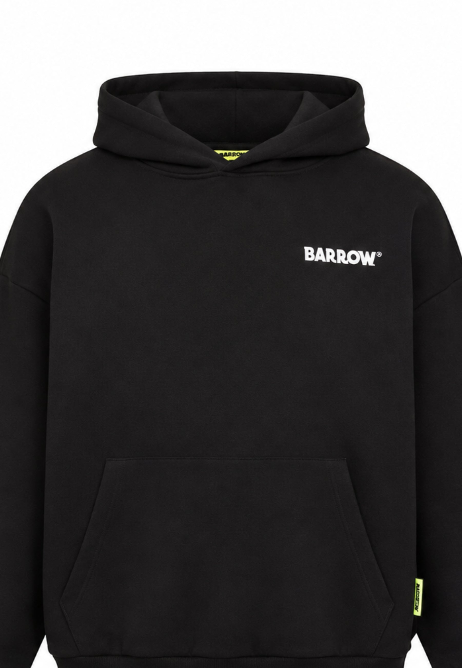 BARROW FELPA NERO CON CAPPUCCIO con mini scritta davanti e maxi scritta dietro Bambini e ragazzi F6BKJUHS015.NE_