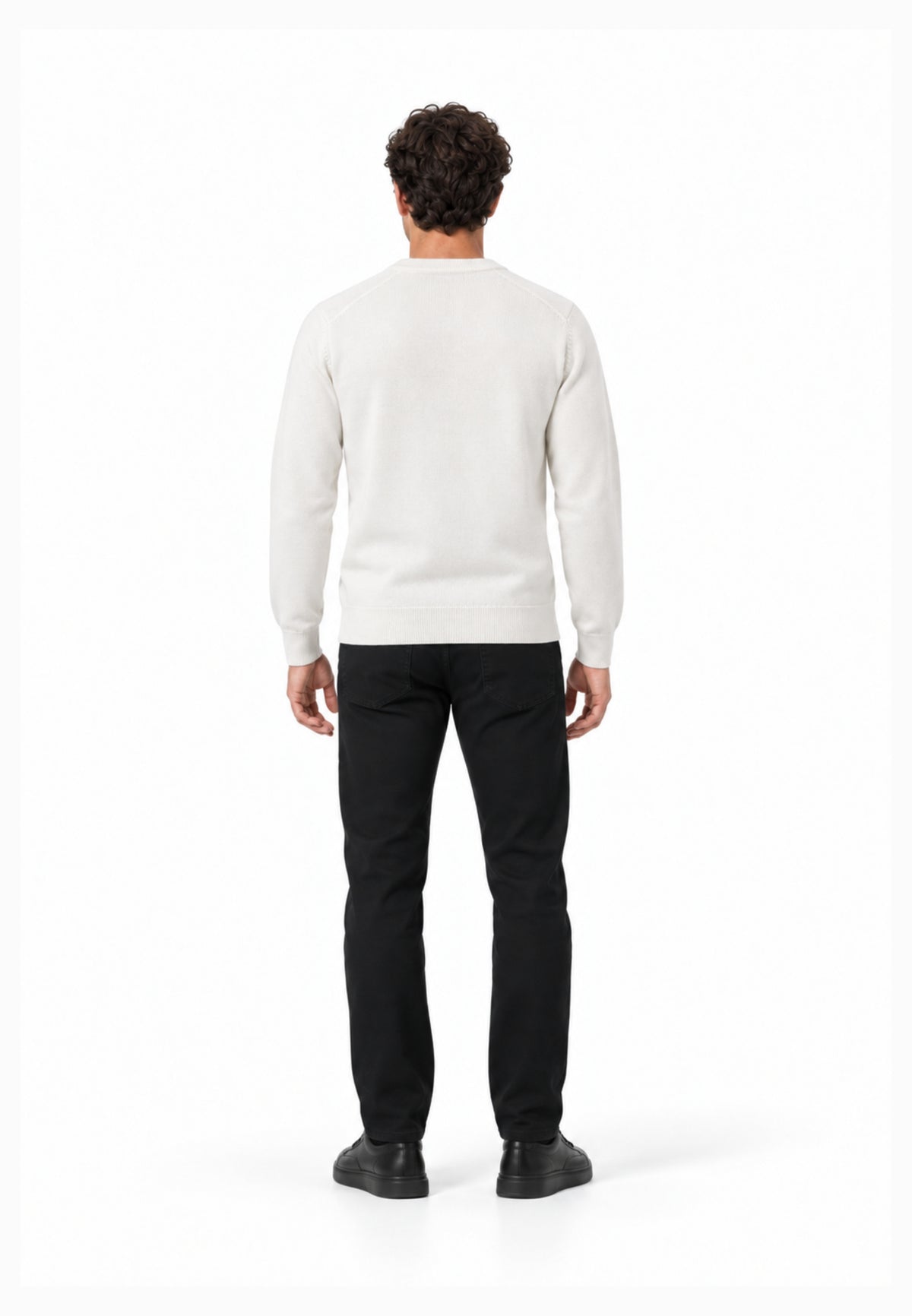 REFRIGIWEAR MAGLIONE PANNA IN LANA SAGOMATO CON MINI LOGO RICAMATO Uomo BENNET PULLOVER.PANNA_