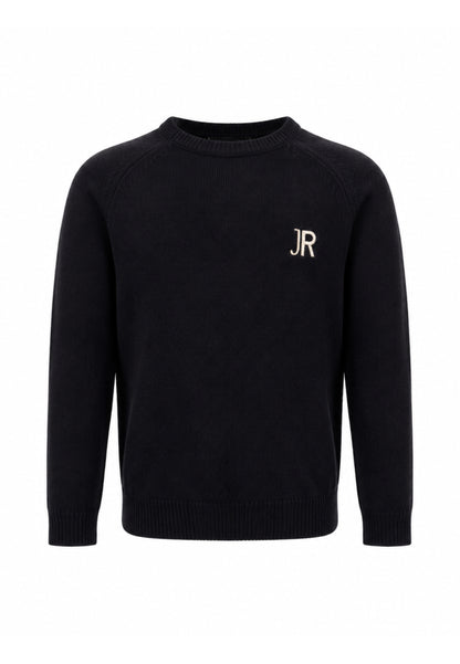 John Richmond maglia NERA CON LOGO JR BIANCO RICAMATO E STRISCE SUL RETRO Bambini e ragazzi rba26046ma.ne_