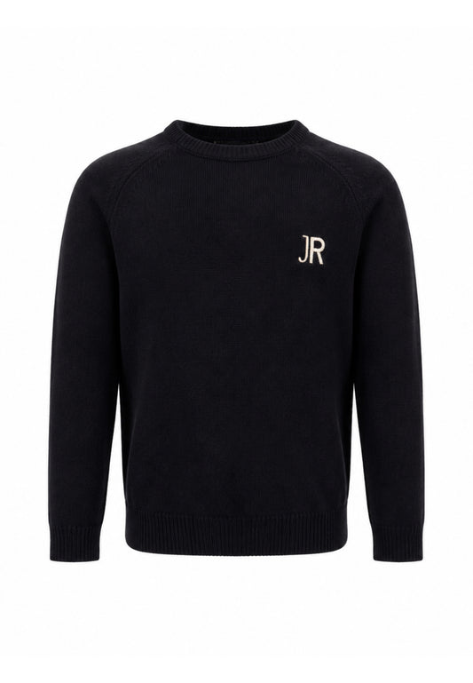 John Richmond maglia NERA CON LOGO JR BIANCO RICAMATO E STRISCE SUL RETRO Bambini e ragazzi rba26046ma.ne_