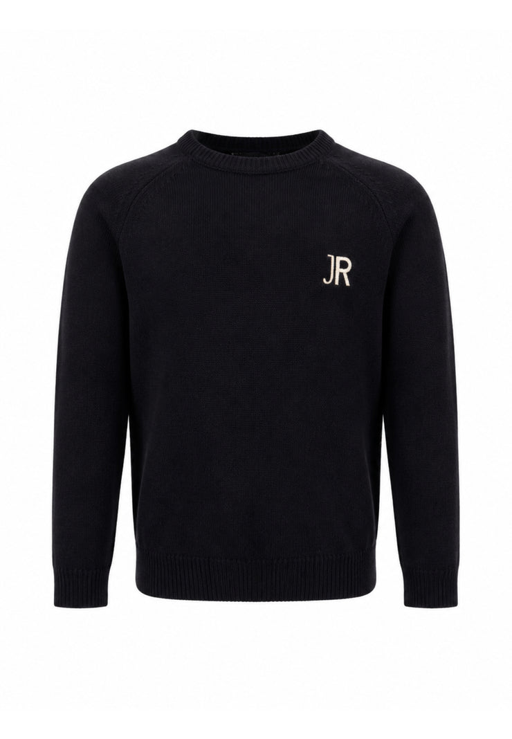 John Richmond maglia NERA CON LOGO JR BIANCO RICAMATO E STRISCE SUL RETRO Bambini e ragazzi rba26046ma.ne_