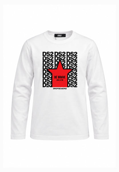 DS2 T SHIRT PANNA A MANICHE LUNGHE GRAFICA CENTRALE Bambini e ragazzi F62K217ML.PANNA_