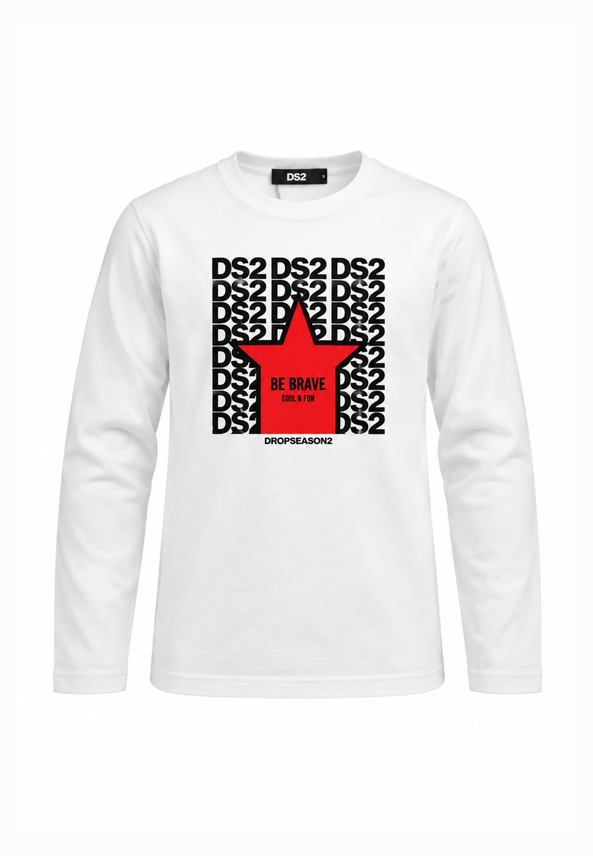 DS2 T SHIRT PANNA A MANICHE LUNGHE GRAFICA CENTRALE Bambini e ragazzi F62K217ML.PANNA_