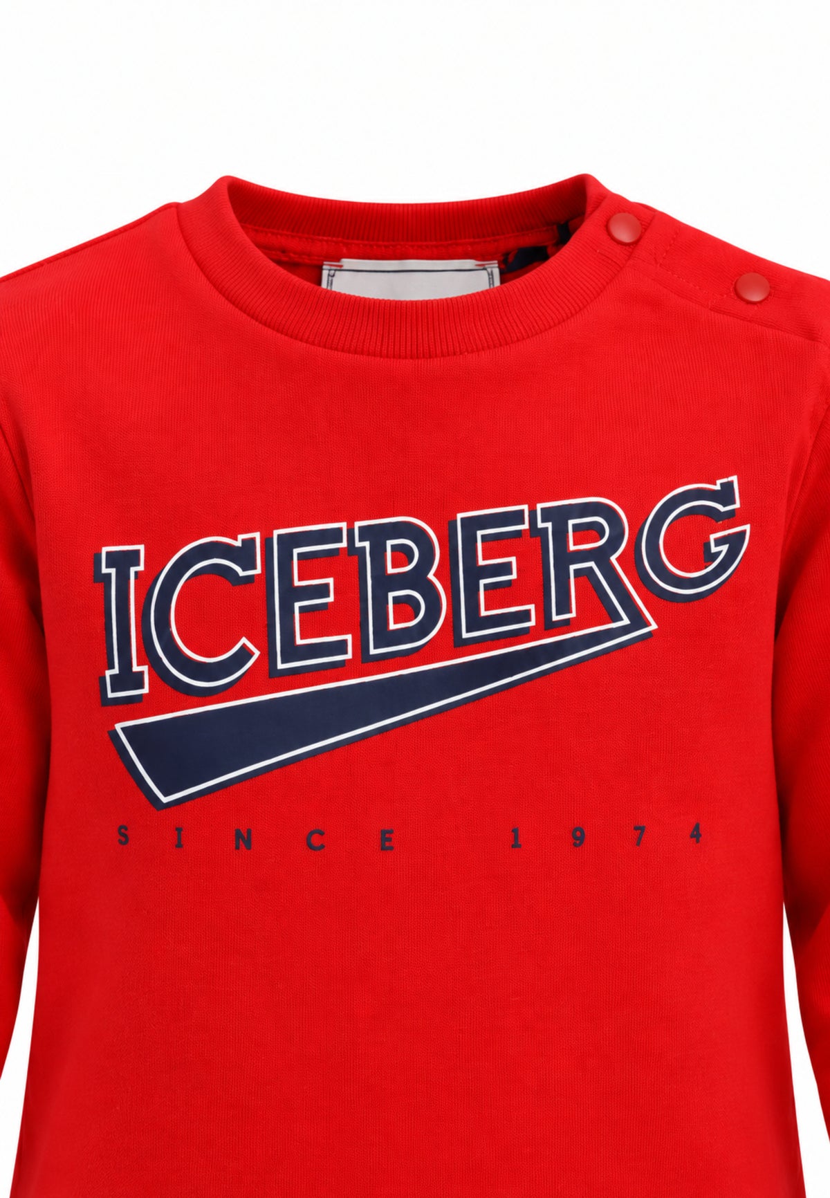 ICEBERGS T SHIRT ROSSA CON LOGO CENTRALE Bambini e ragazzi TSICE7316B.RO_