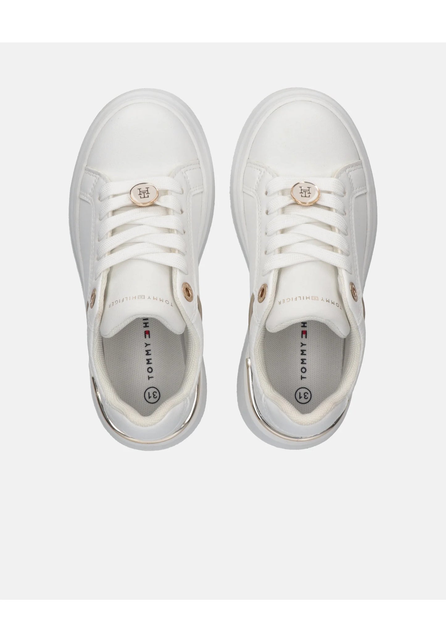 TOMMY HILFIGER sneaker bianca con lacci e dettagli oro Bambine e ragazze L-T3A9-35093-1955100.BIA_