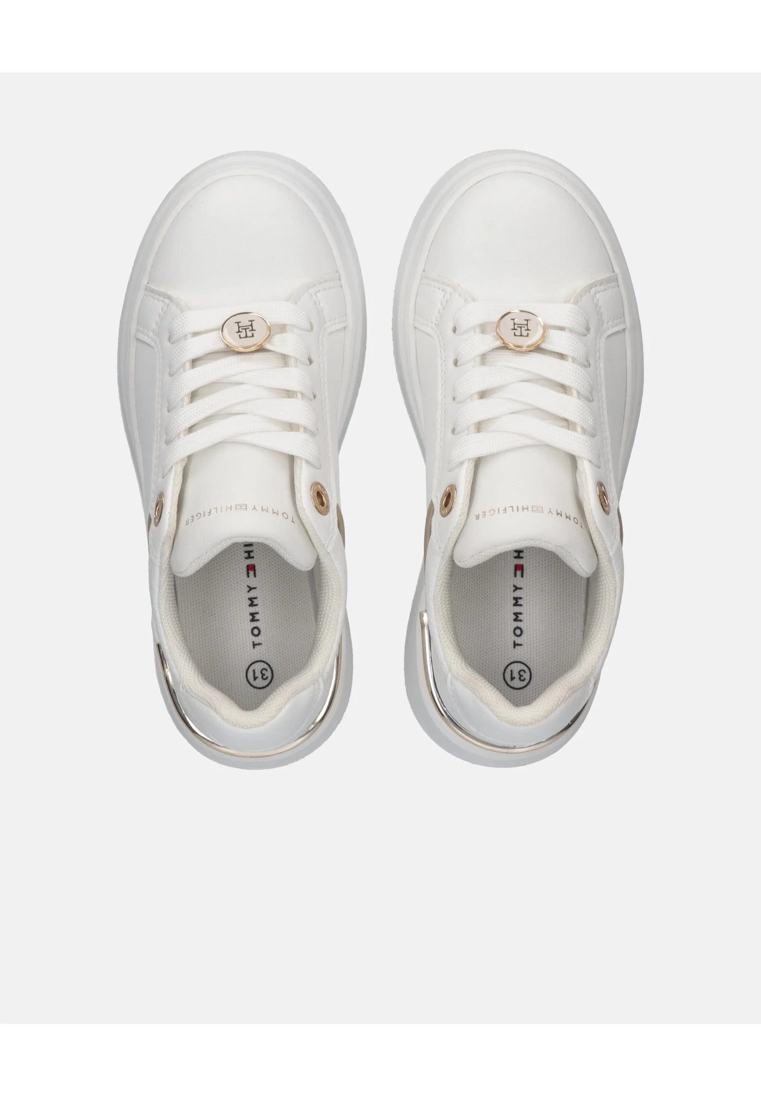 TOMMY HILFIGER sneaker bianca con lacci e dettagli oro Bambine e ragazze L-T3A9-35093-1955100.BIA_