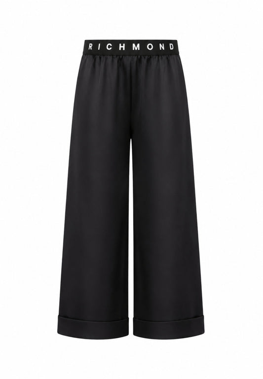 John Richmond pantalone NERO PALAZZO CON ELASTICO IN VITA Bambine e ragazze rga26055pa.ne_