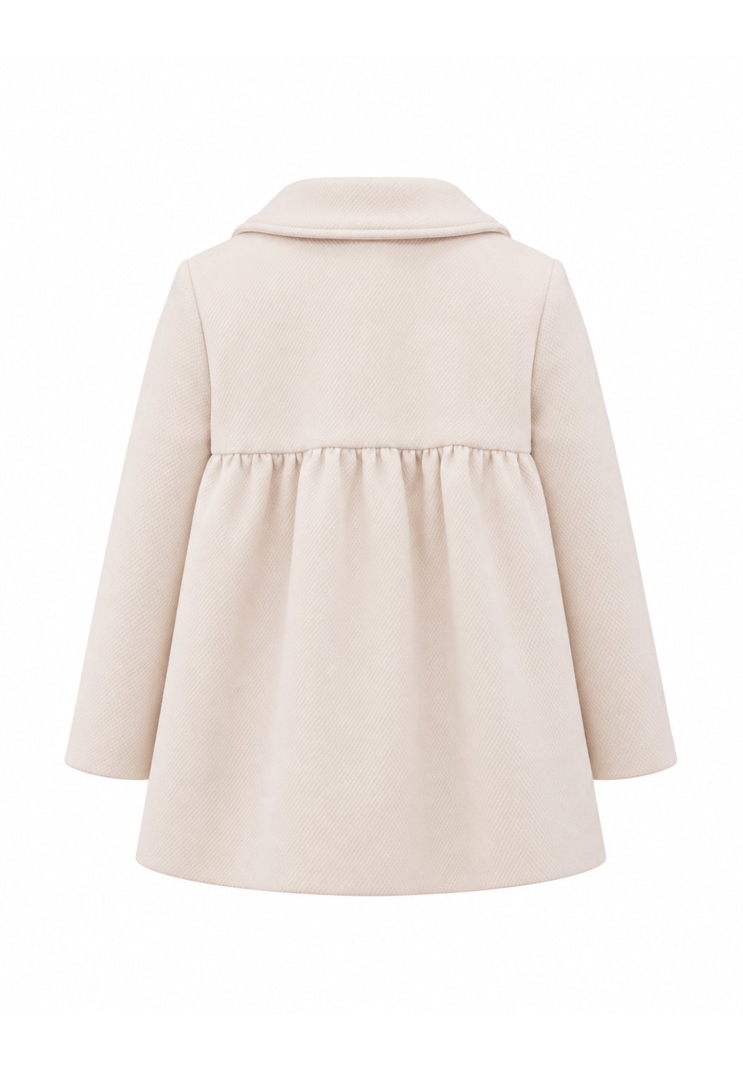 MON SAURIRE cappotto panna con colletto tondeggiante e bottoni tono su tono Bambine e ragazze m1418b.panna_
