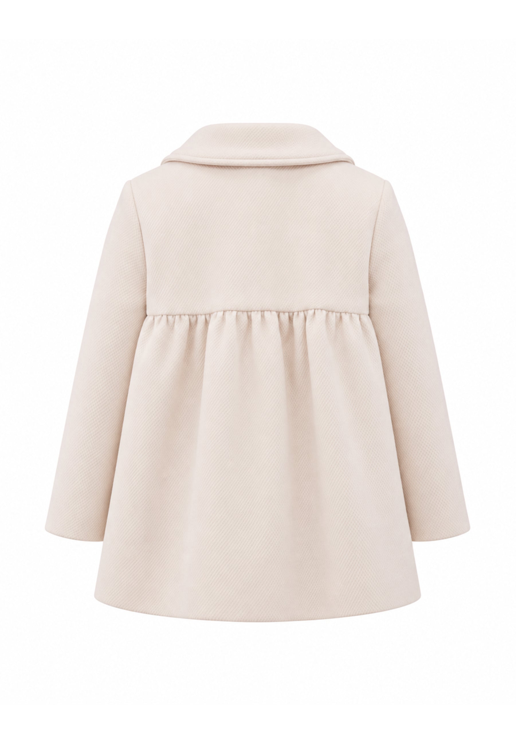 MON SAURIRE cappotto panna con colletto tondeggiante e bottoni tono su tono Bambine e ragazze m1418b.panna_