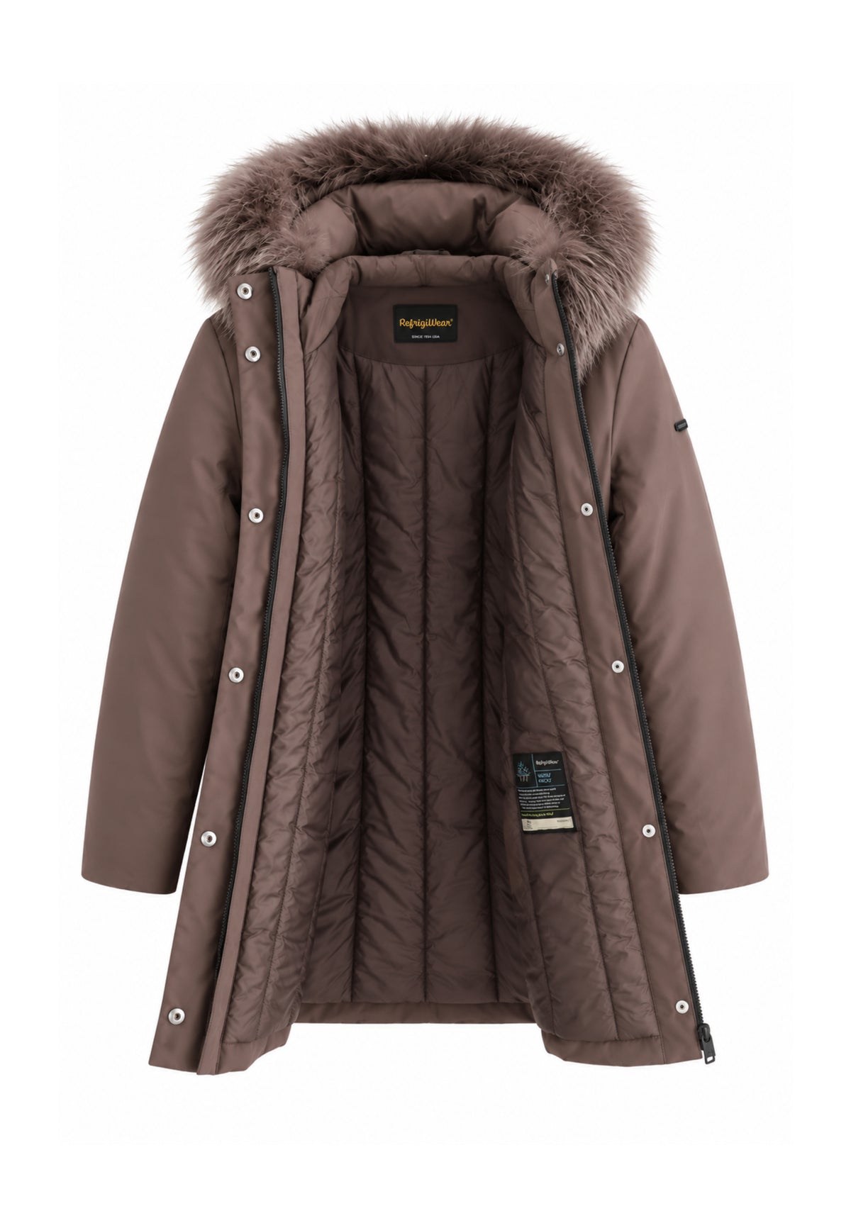 REFRIGIWEAR GIUBBOTTO MARRONE CON PELLICCIA NEL CAPPUCCIO Donna LADY TECH/1 FUR JACKET.MARRO