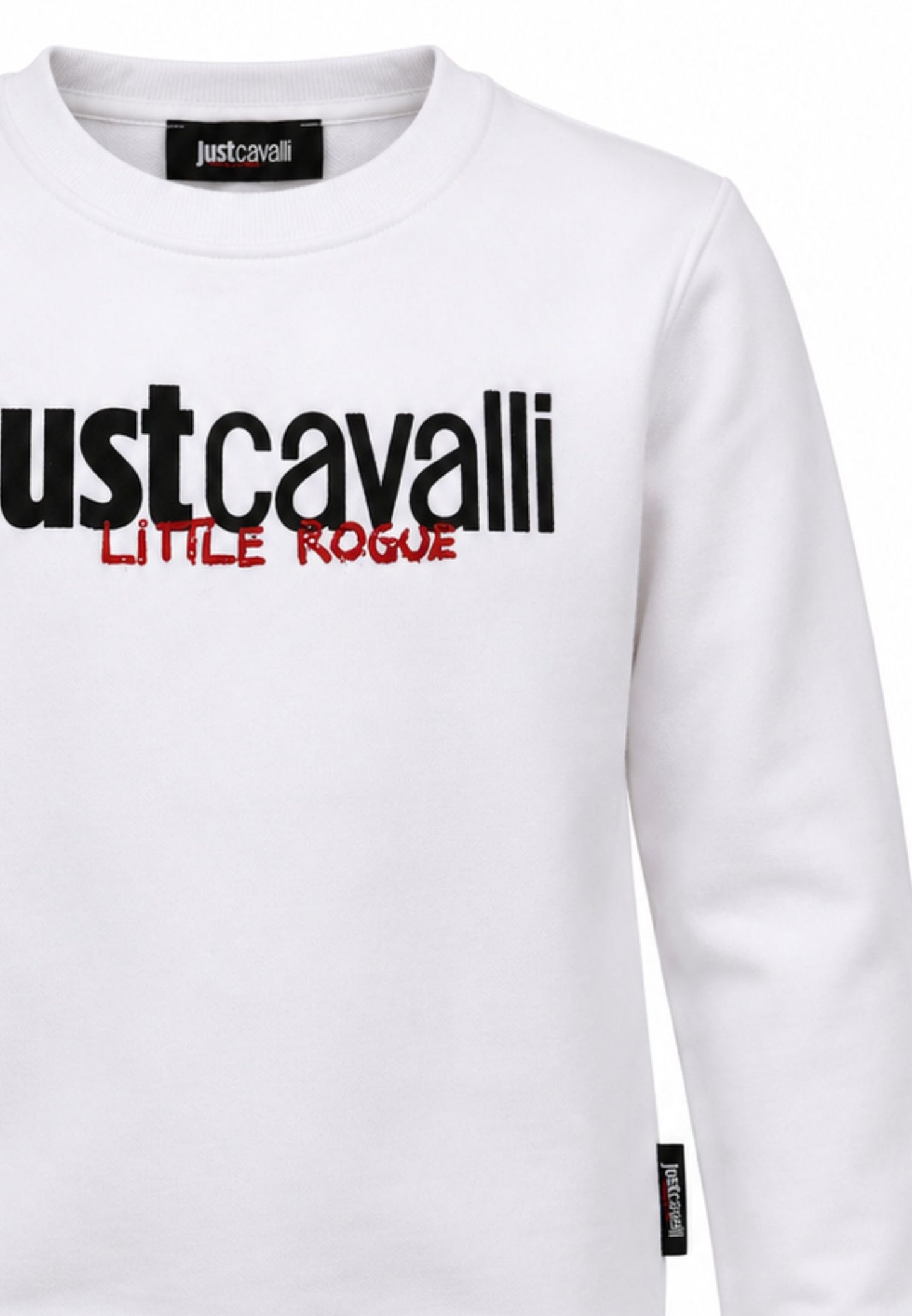 JUST CAVALLI felpa BIANCA GIROCOLLO CON logo borchie Bambine e ragazze jba26158fe.bia_