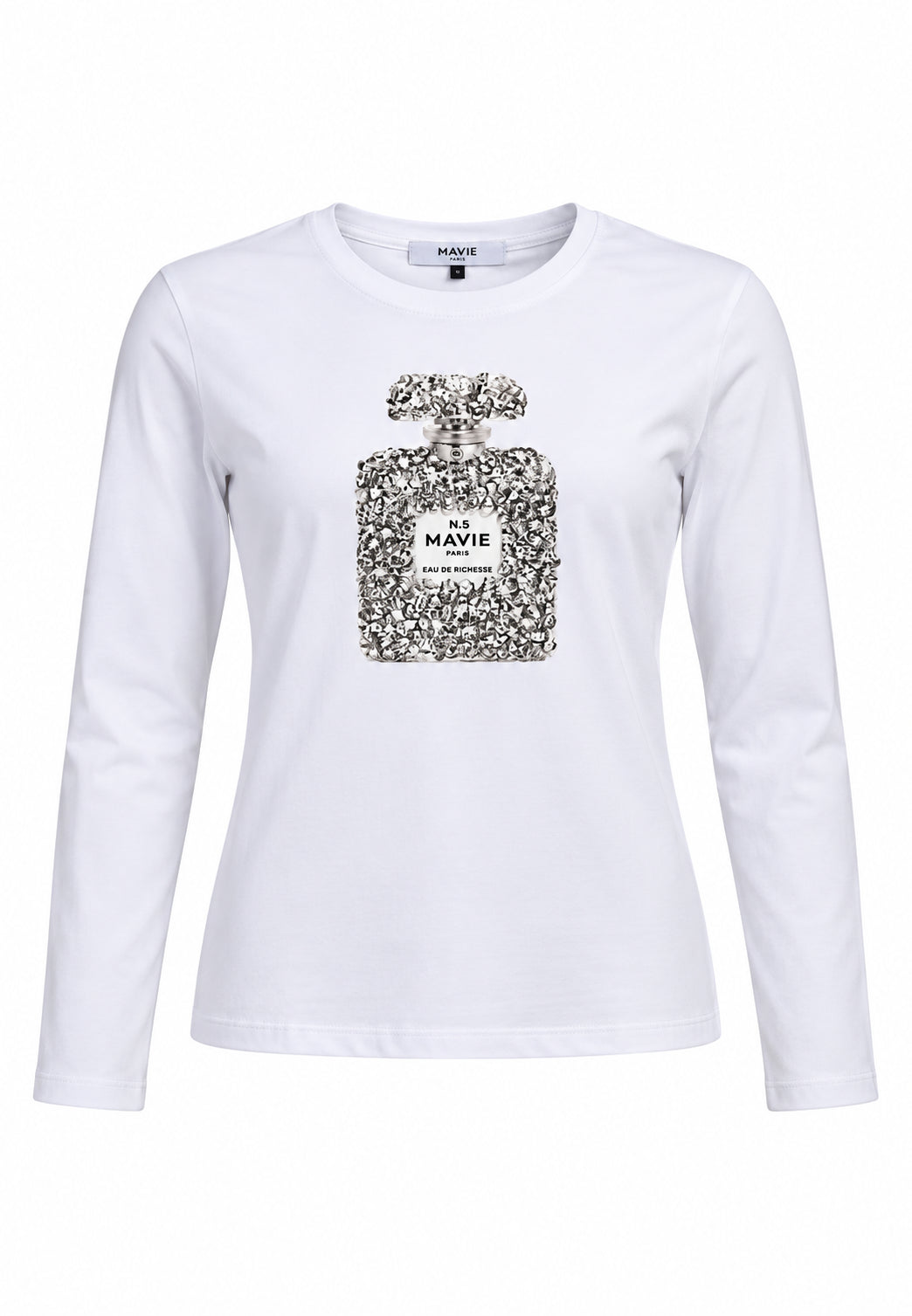 MA VIE PARIS T SHIRT bianca a maniche lunghe Bambine e ragazze MV2429.BIA_