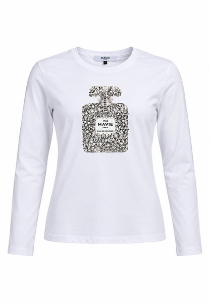 MA VIE PARIS T SHIRT bianca a maniche lunghe Bambine e ragazze MV2429.BIA_