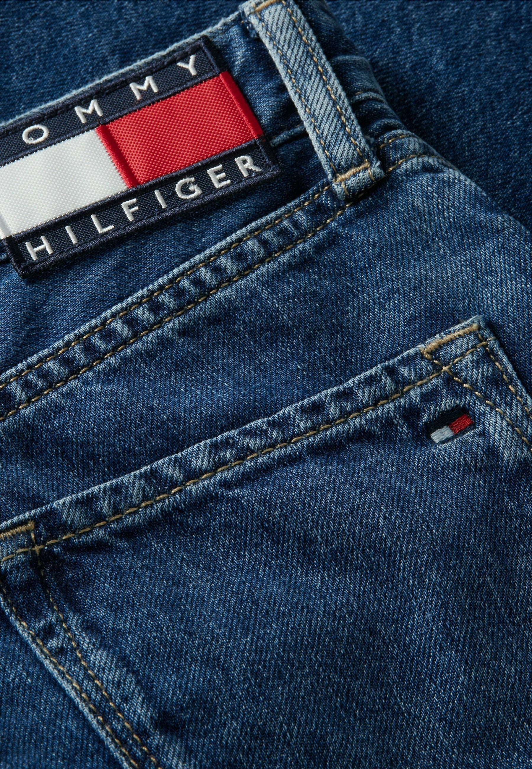 TOMMY HILFIGER JEANS DENIM BAGGY CON LOGO BANDIERA SULLA CINTURA DIETRO Bambini e ragazzi KB0KB105971A4.DENIM_