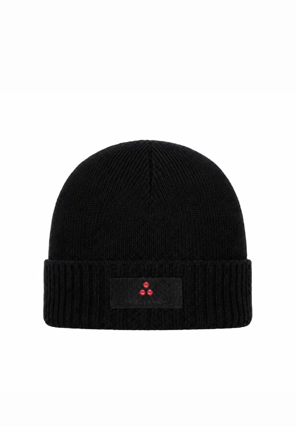 Peuterey CAPPELLO NERO IN LANA RASATA CON LOGO CENTRALE Bambini e ragazzi SILLI03KID.NE_