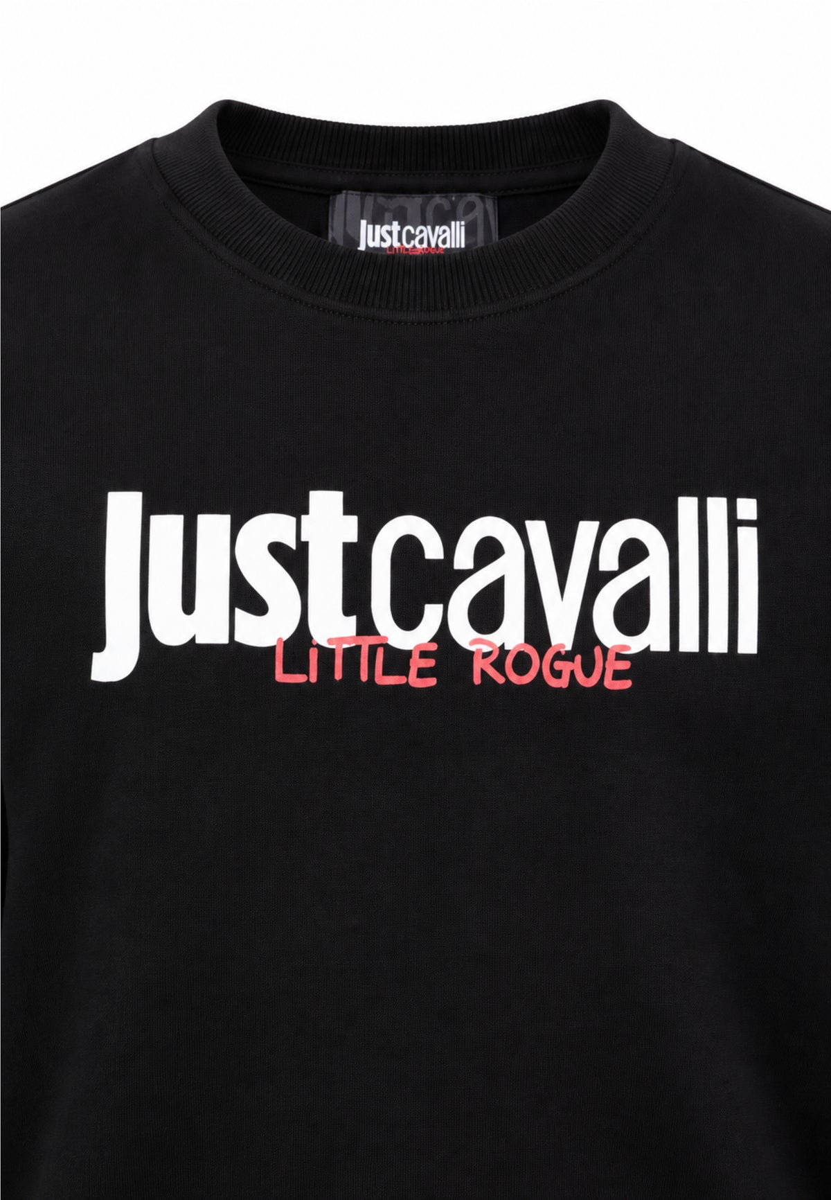 JUST CAVALLI FELPA NERA GIROCOLLO LOGO CENTRALE Bambini e ragazzi JBA26164FE.NE_