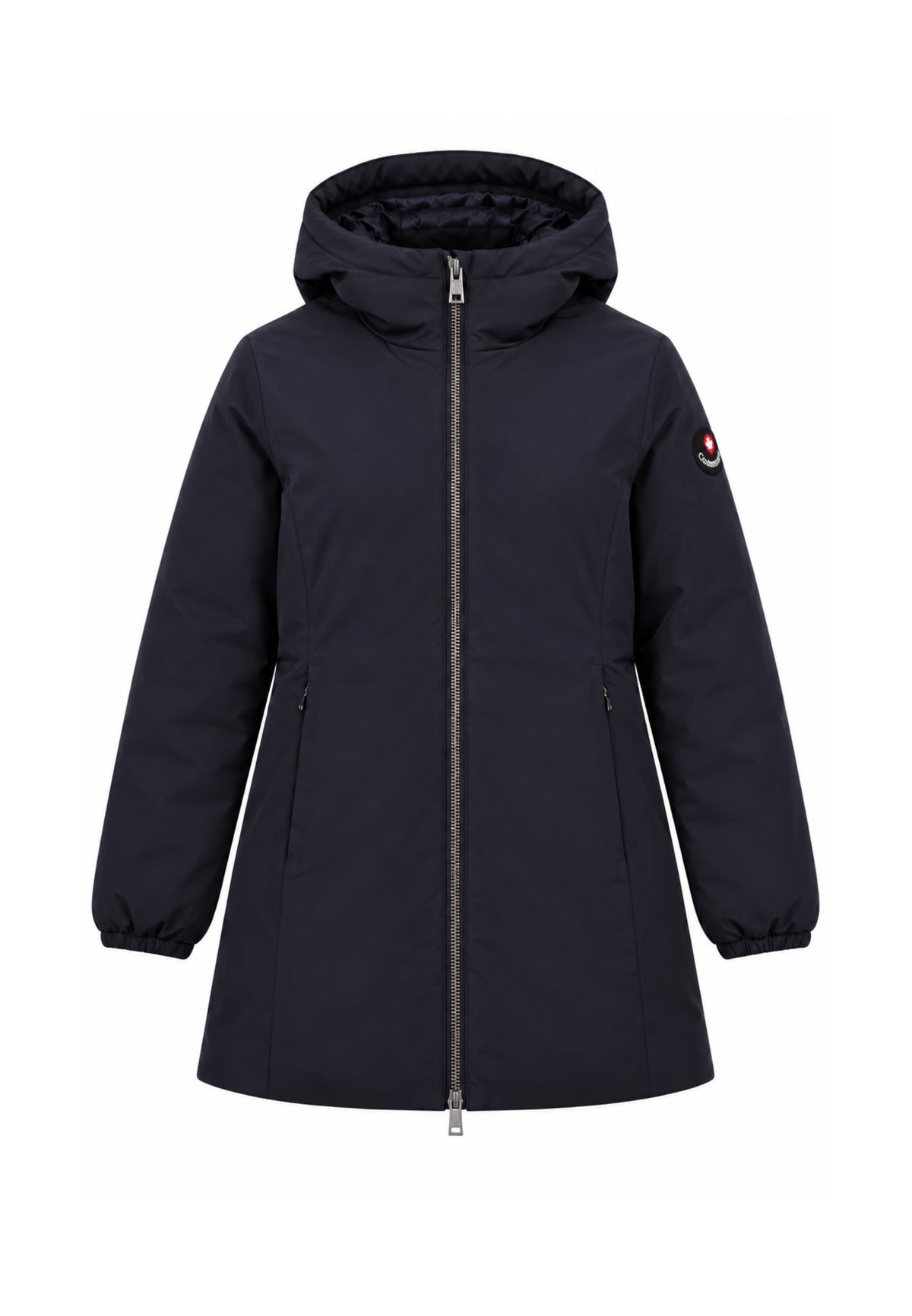 Canadiens Giubbotto blu imbottito lunghezza coscia con cappuccio Donna shari long/w.blu