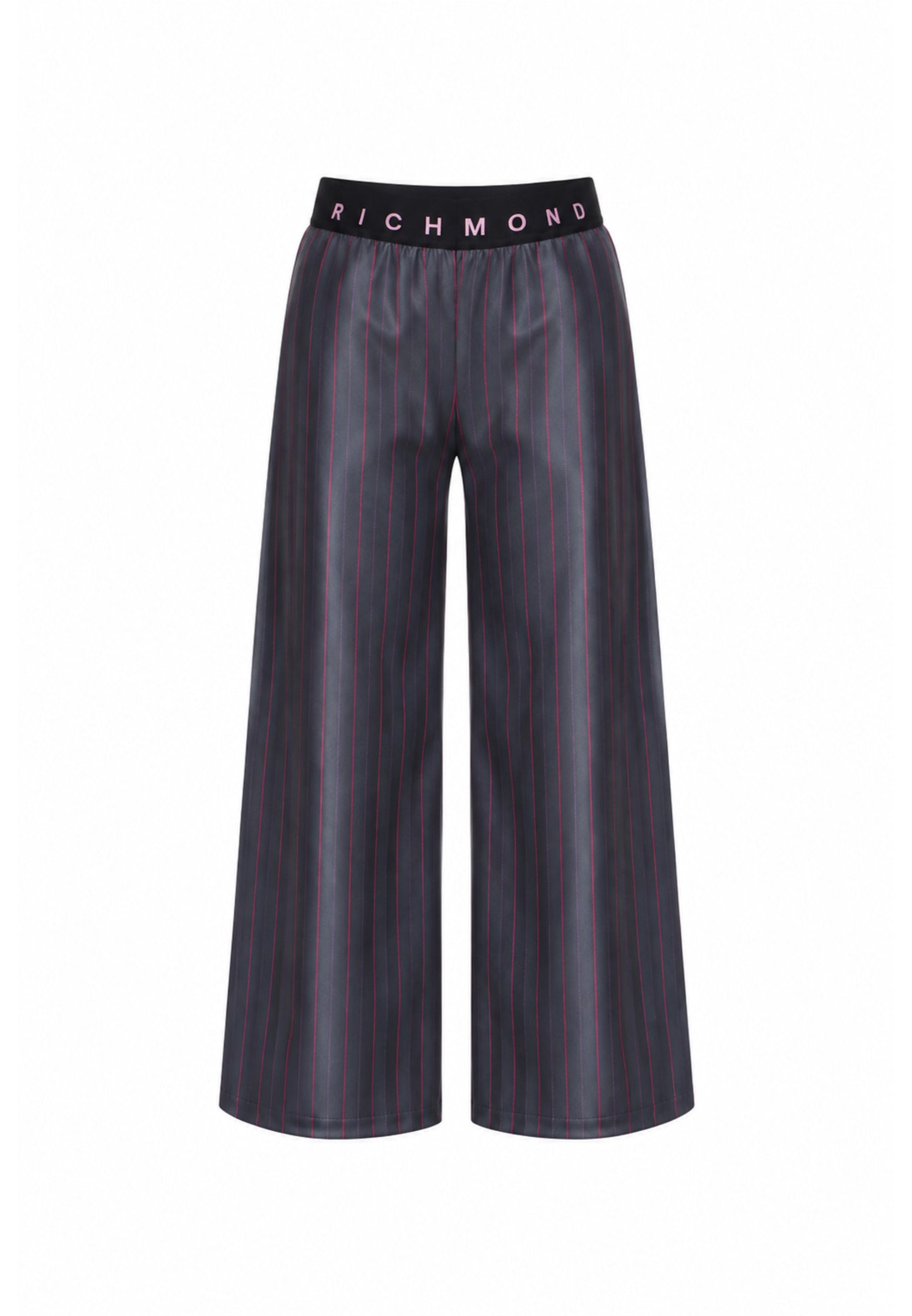 John Richmond pantalone grigio con righe sottili rosa e elastico logato in vita Bambine e ragazze rga26105pa.grig_