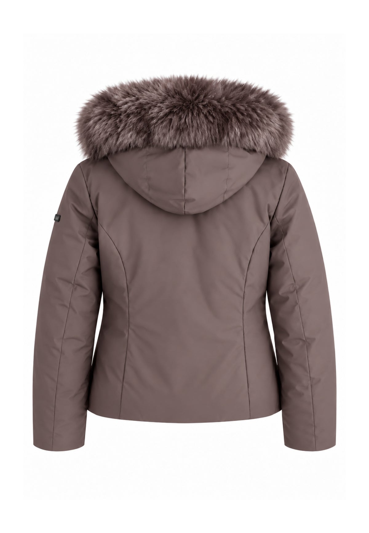 REFRIGIWEAR GIUBBOTTO MARRONE CORTO CON PELLICCIA E CAPPUCCIO Donna SHORT LADY TECH FUR JACKET.MARRO_