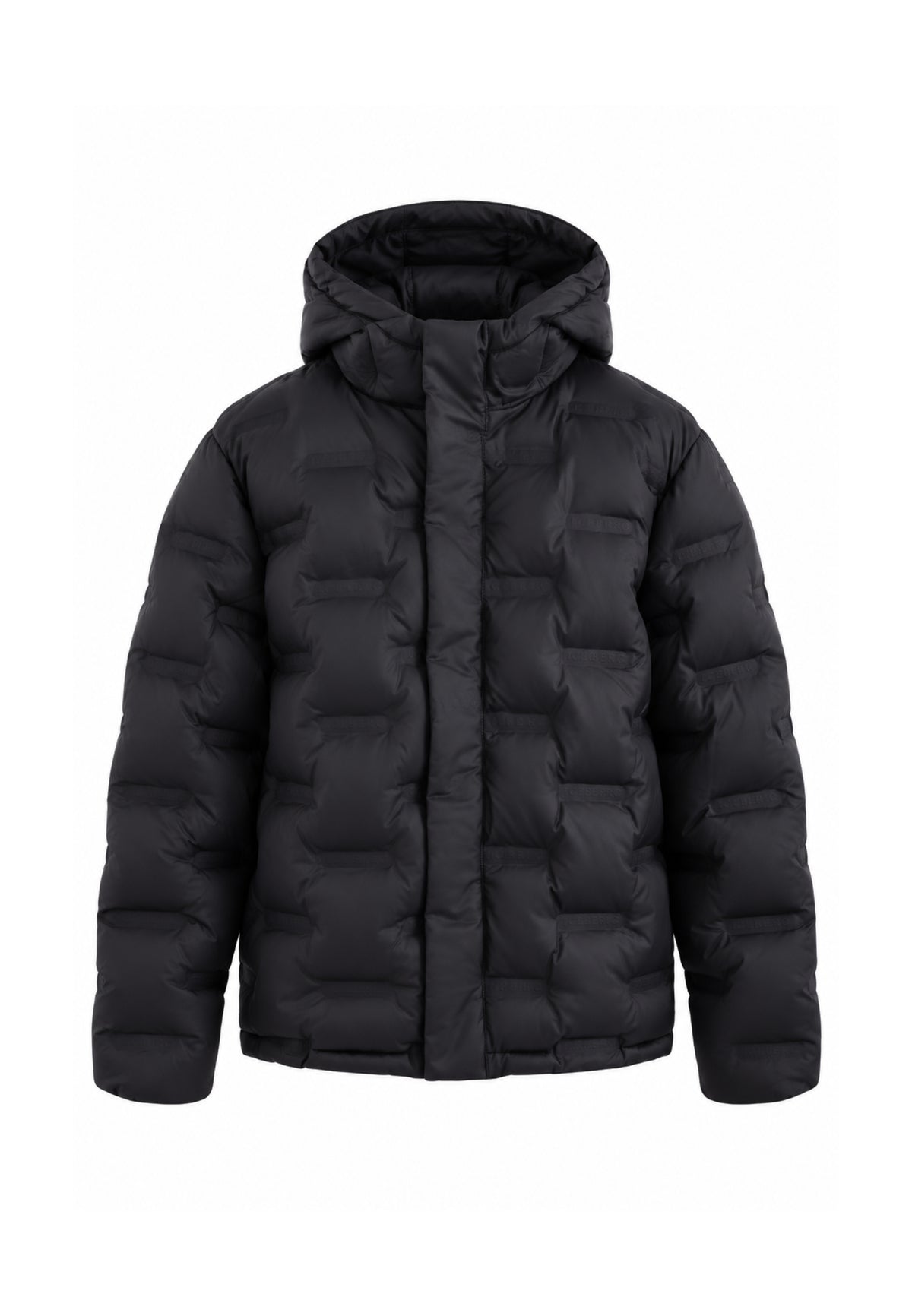 ICEBERGS GIUBBOTTO NERO TRAPUNTATO LOGO Bambini e ragazzi GBICE7306J.NE_