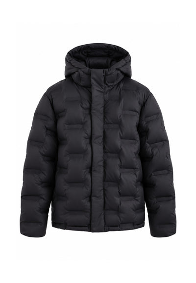 ICEBERGS GIUBBOTTO NERO TRAPUNTATO LOGO Bambini e ragazzi GBICE7306J.NE_