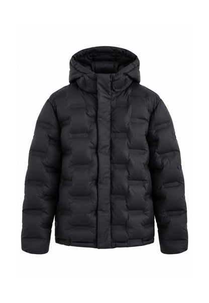 ICEBERGS GIUBBOTTO NERO TRAPUNTATO LOGO Bambini e ragazzi GBICE7306J.NE_
