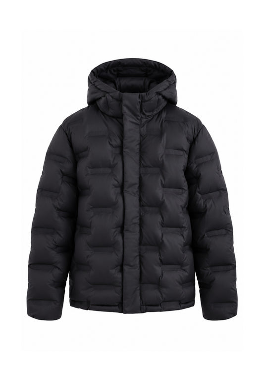 ICEBERGS GIUBBOTTO NERO TRAPUNTATO LOGO Bambini e ragazzi GBICE7306J.NE_