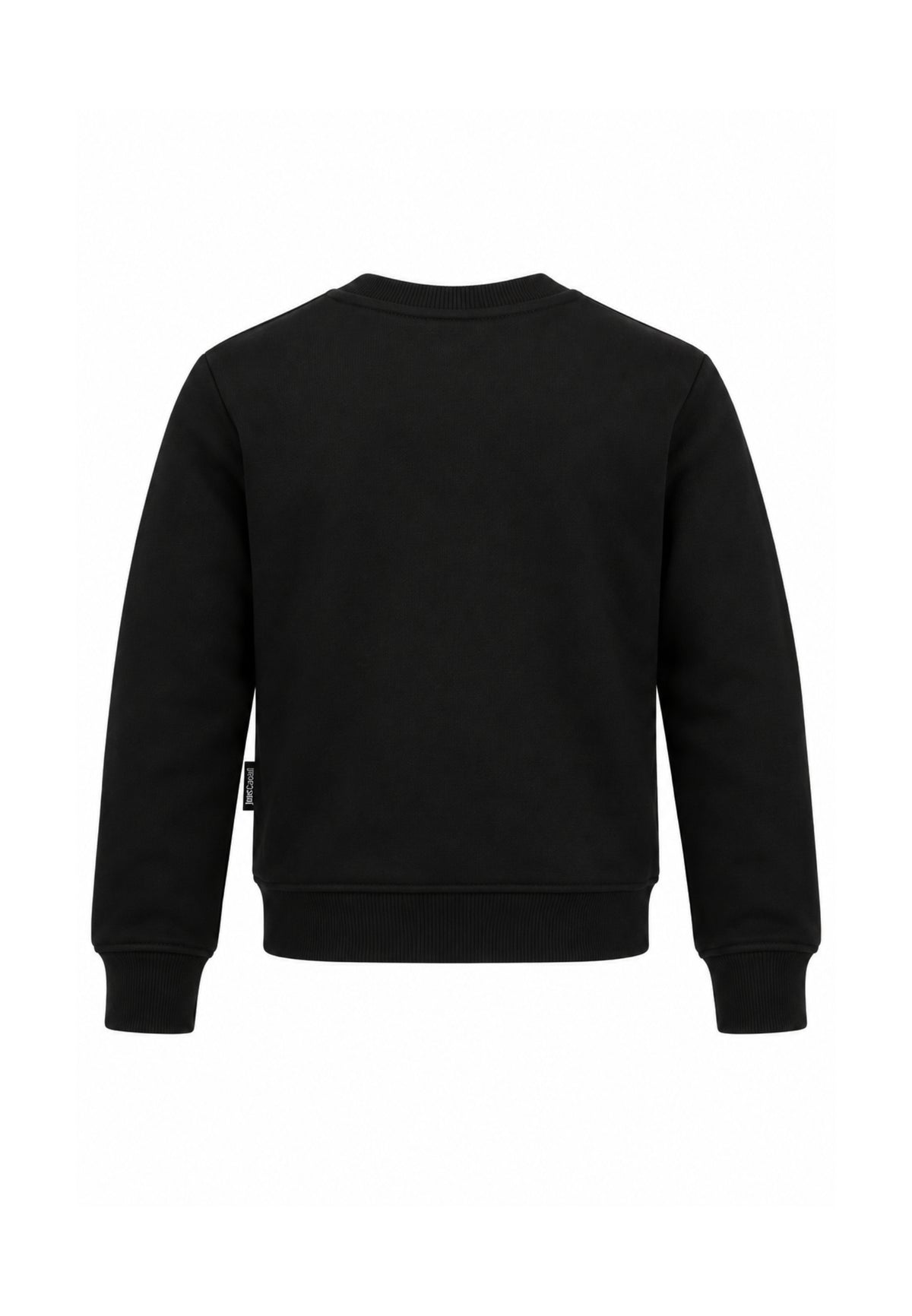 JUST CAVALLI FELPA NERA GIROCOLLO LOGO PATCH RICAMATO Bambini e ragazzi JBA26160FE.NE_