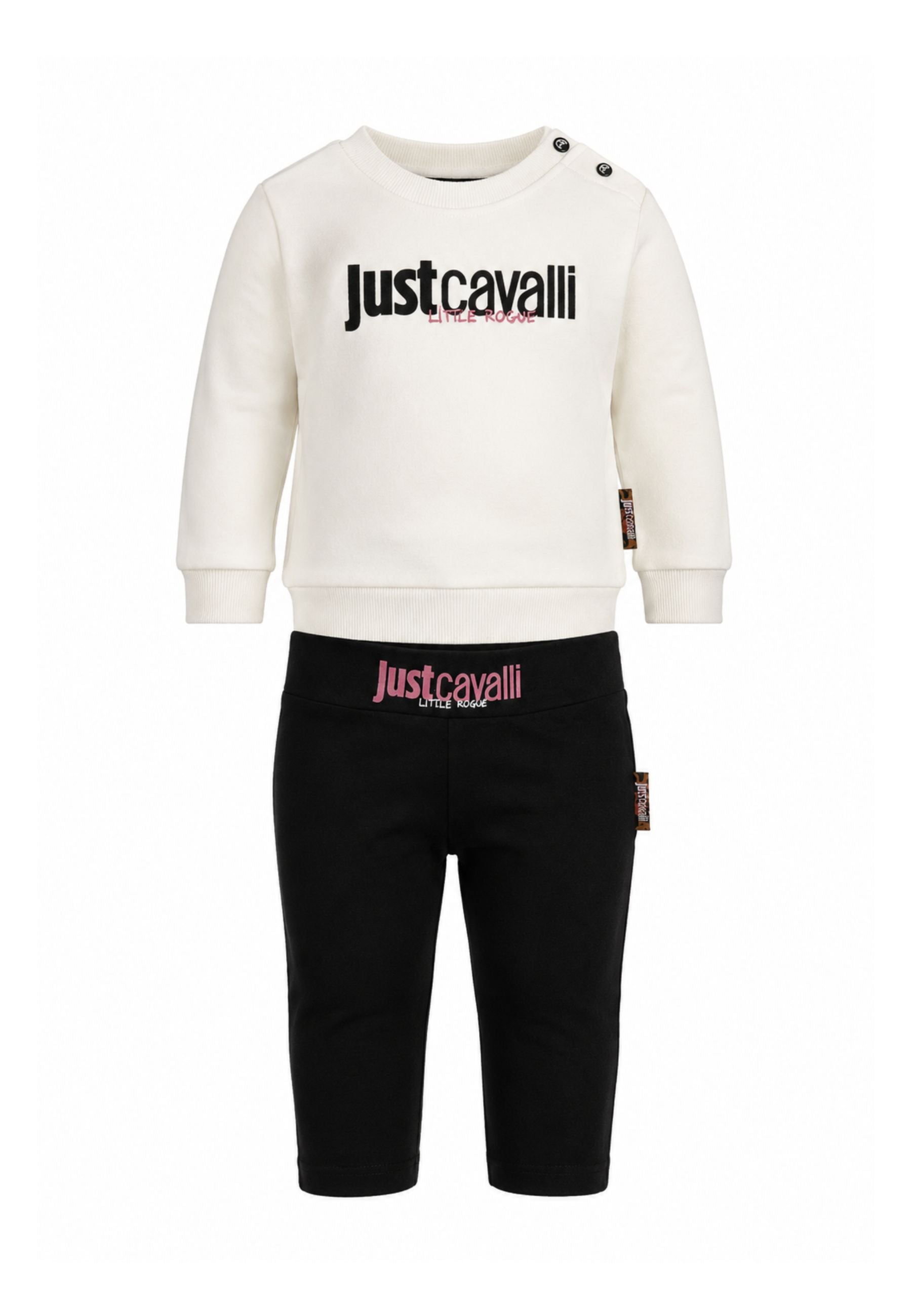 JUST CAVALLI completo panna con felpa girocollo e leggings stretti Bambine e ragazze jia26021cf.panna_