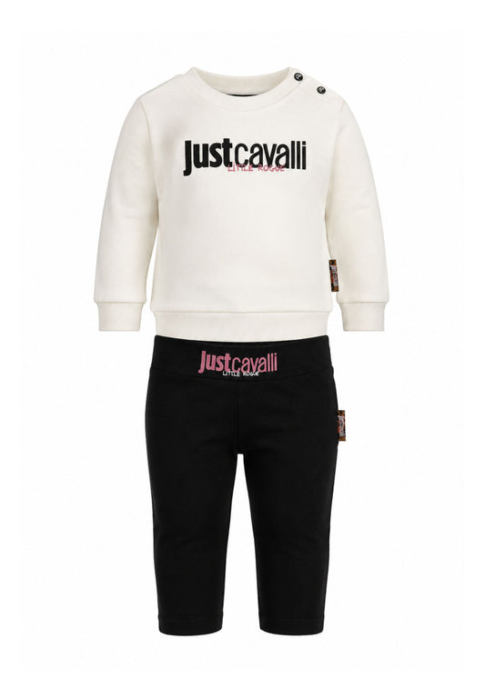 JUST CAVALLI completo panna con felpa girocollo e leggings stretti Bambine e ragazze jia26021cf.panna_