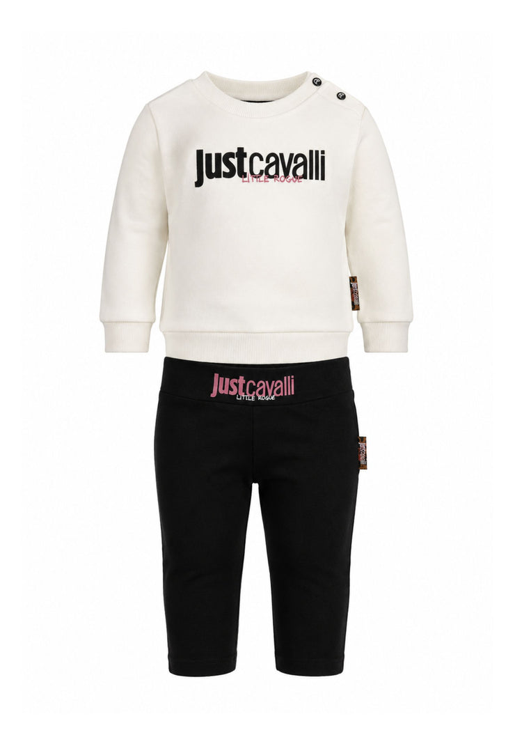 JUST CAVALLI completo panna con felpa girocollo e leggings stretti Bambine e ragazze jia26021cf.panna_