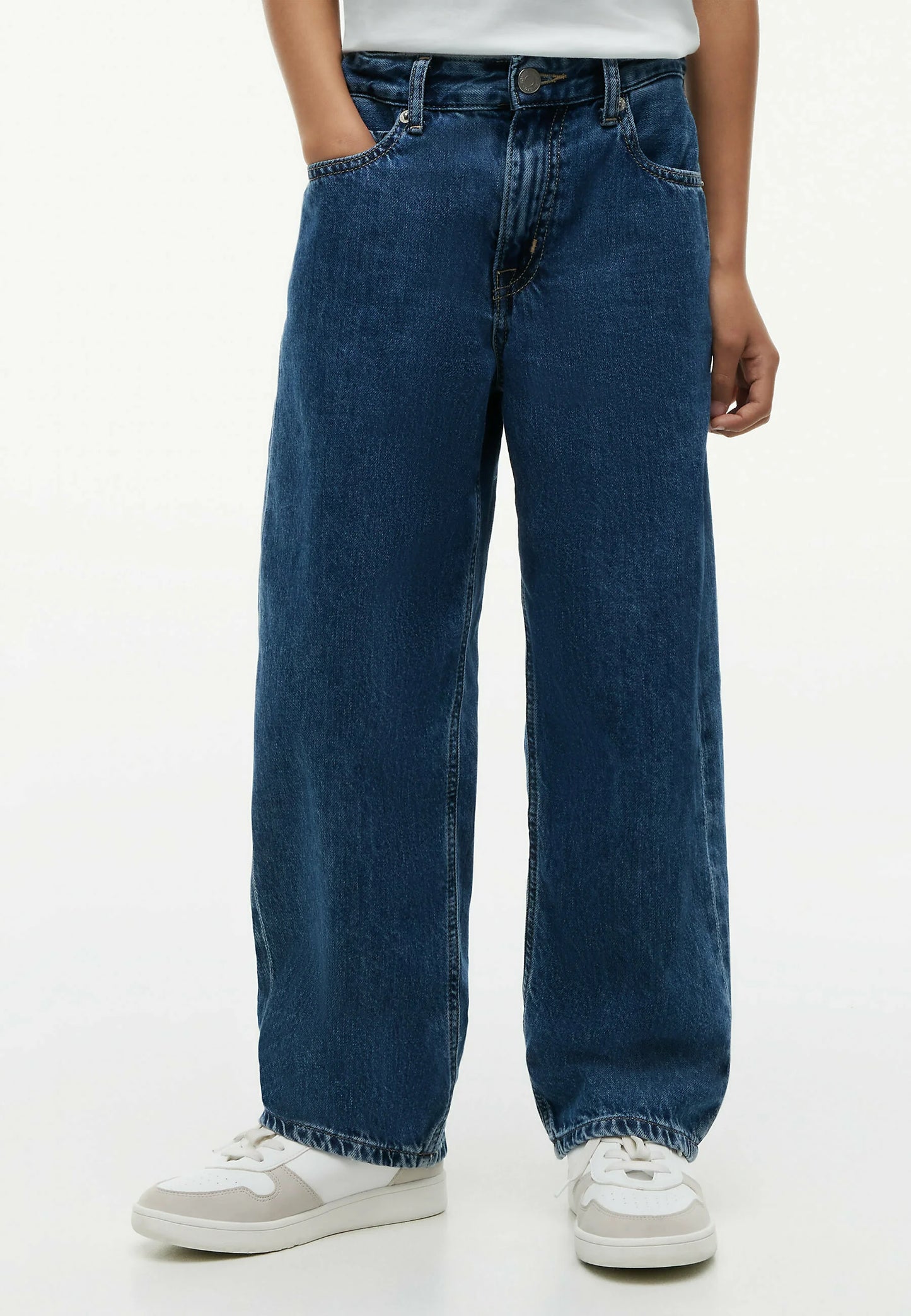 TOMMY HILFIGER JEANS DENIM BAGGY CON LOGO BANDIERA SULLA CINTURA DIETRO Bambini e ragazzi KB0KB105971A4.DENIM_