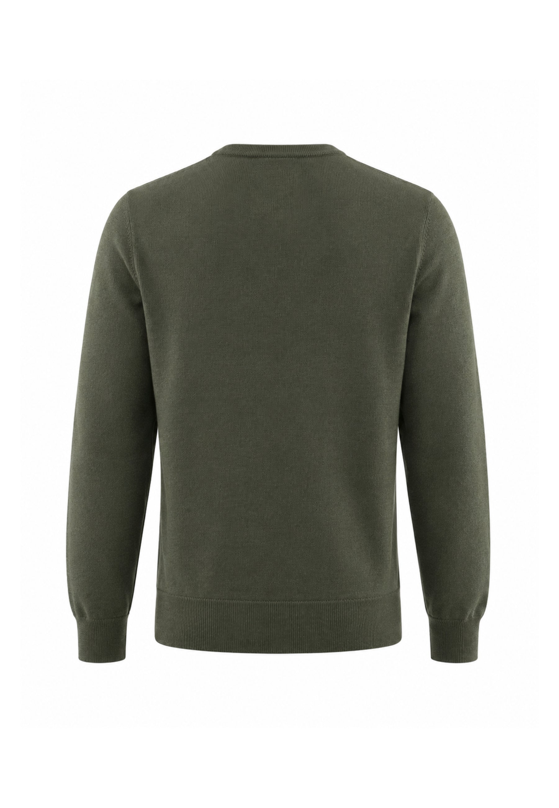 REFRIGIWEAR MAGLIONE NERO IN LANA SAGOMATO CON MINI LOGO RICAMATO Uomo BENNET PULLOVER.VERDE_