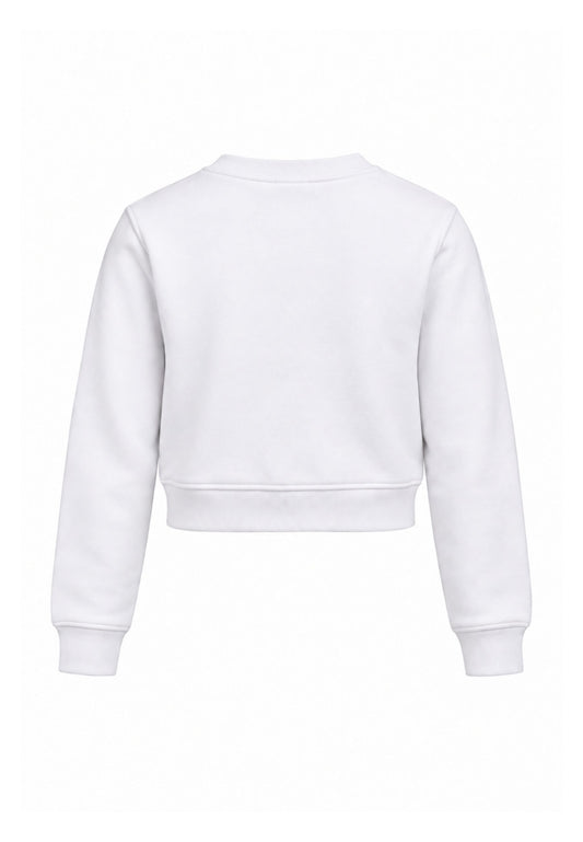 John Richmond felpa bianca crop con logo brillantinato Bambine e ragazze rga26085fe.bia_