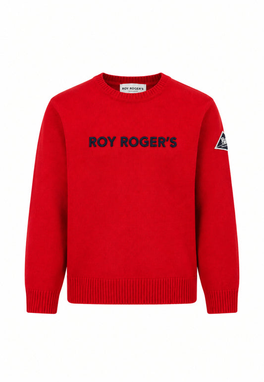 Roy Roger's maglia ROSSA CON LOGO CENTRALE RICAMATO Bambini e ragazzi rh116/00.ro_